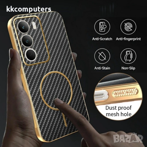 Карбонов Калъф за Realme C71 4G - Електропокритие, TPU, Антиотпечатък, Съвместим с Магнитни Стойки, , снимка 7 - Калъфи, кейсове - 53443831