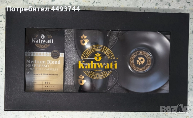 Подаръчен комплект за кафе – премиум капсули Kahwati + чаши, снимка 2 - Сервизи - 52791810