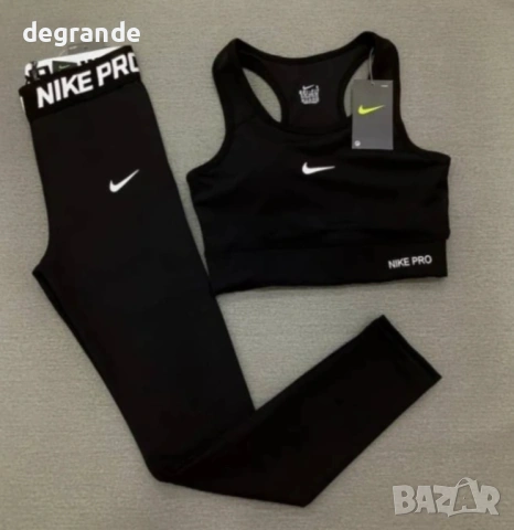  🎀 НАМАЛЕН Дамски Спортен Комплект Nike Pro – Черен От S до XL , снимка 2 - Спортни екипи - 53907827