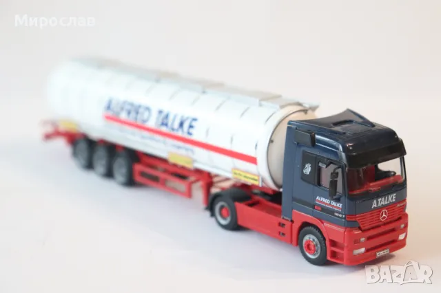 HERPA H0 1/87 MERCEDES ACTROS ЦИСТЕРНА МОДЕЛ КОЛИЧКА КАМИОН, снимка 6 - Колекции - 49934439
