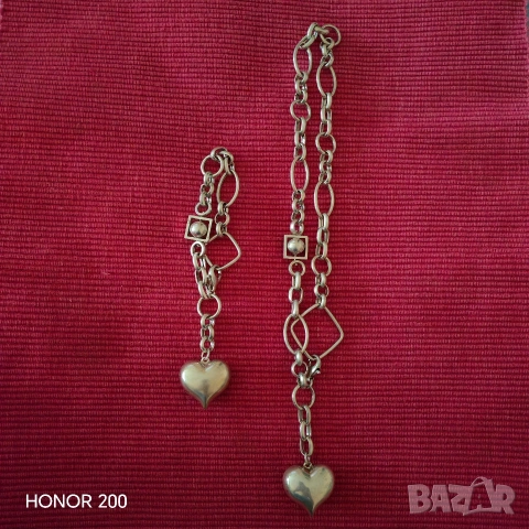 Сребърен комплект,колие и гривна. , снимка 10 - Колиета, медальони, синджири - 53580455