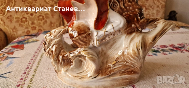 🔥 УНИКАЛНА ГОЛЯМА ПОРЦЕЛАНОВА СТАТУЕТКА – „ДАВИД САСУНСКИ“ 🔥, снимка 8 - Статуетки - 54174677