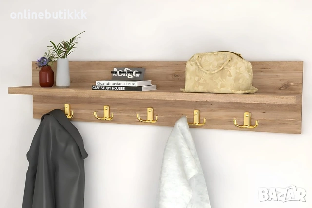 Модерна стенна закачалка с рафт – стил и практичност в едно!, снимка 6 - Декорация за дома - 53277036