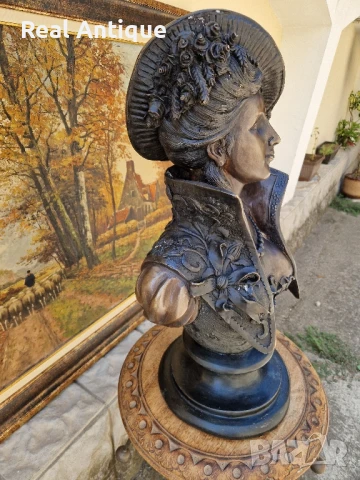 Топ уникална антикварна френска бронзова фигура статуетка скулптура , снимка 7 - Антикварни и старинни предмети - 51072983