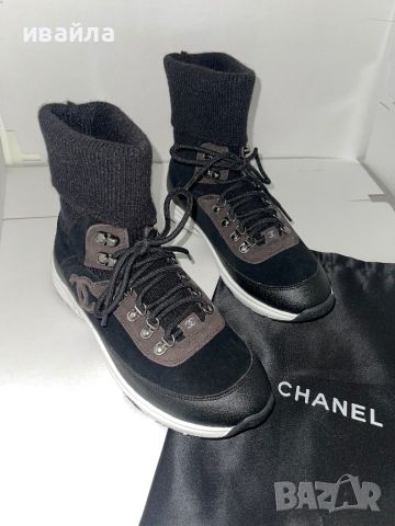 Черни маратонки сиви Шанел Chanel , снимка 1 - Маратонки - 45783007