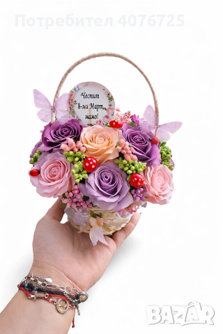 Кошница с ароматни сапунени цветя , снимка 4 - Други - 53640832