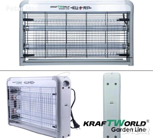 Мощна инсектицидна лампа KraftWorld 60W – Защита до 80 м² – UV лампа против комари и мухи, снимка 6 - Други - 50626952