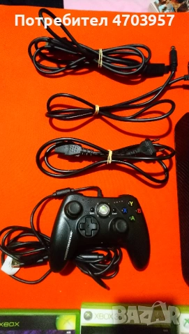 Конзола Xbox 360 E 500GB с Джойстик Кабели и 4 Игри, снимка 3 - Xbox конзоли - 53042624