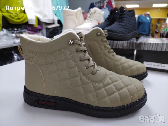 Дамски боти с цип и ластични връзки, снимка 1