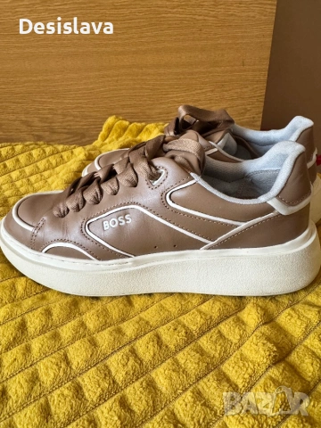 Кафяви сникърси BOSS, снимка 2 - Маратонки - 54028634