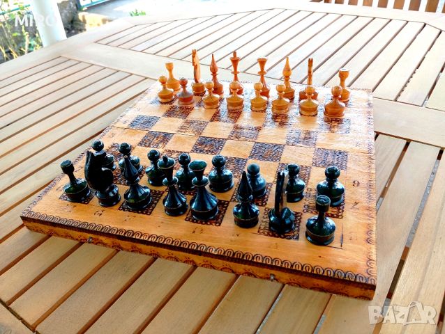 Шах с дървени фигури, снимка 5 - Шах и табла - 46410782