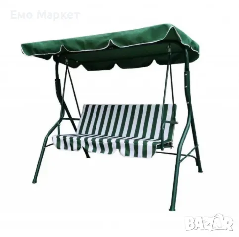 Градинскa люлка двуместна, бял/зелен -  140 *110*H153, снимка 6 - Градински мебели, декорация  - 50108323