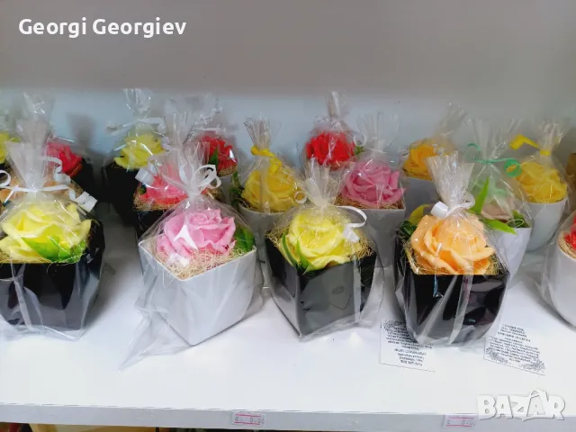 цветя изработени с глицеринов ароматен сапун и Българска роза , снимка 6 - Декорация за дома - 50104898