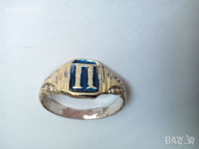 Стар пръстен печат с буква П, снимка 1 - Антикварни и старинни предмети - 45797278