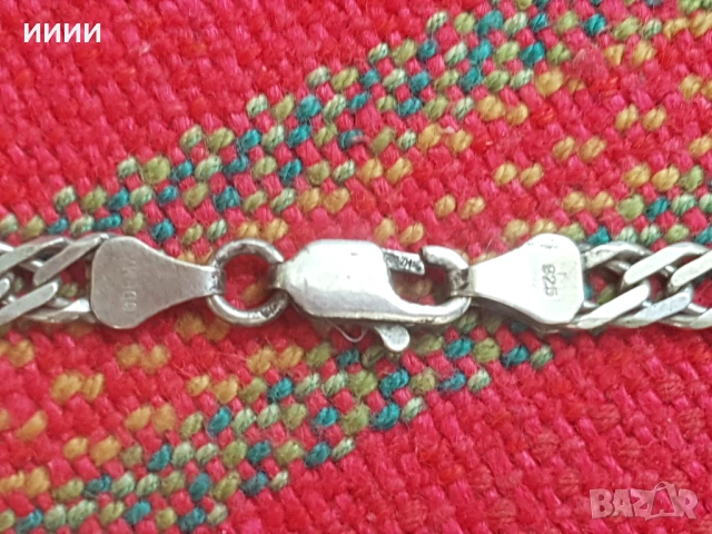 Сребрно колие ланец с медальон с камък звезда, снимка 5 - Колиета, медальони, синджири - 53261535