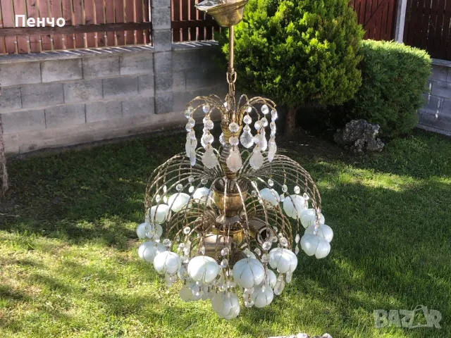 старинен кристален полилей, снимка 12 - Антикварни и старинни предмети - 50341982