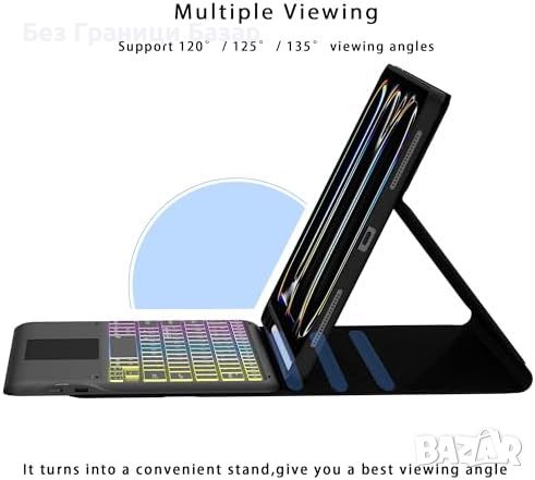 Нов калъф с клавиатура и държач за молив за iPad Pro 13.0" M4 2024 Айпад, снимка 5 - Клавиатури и мишки - 46555073