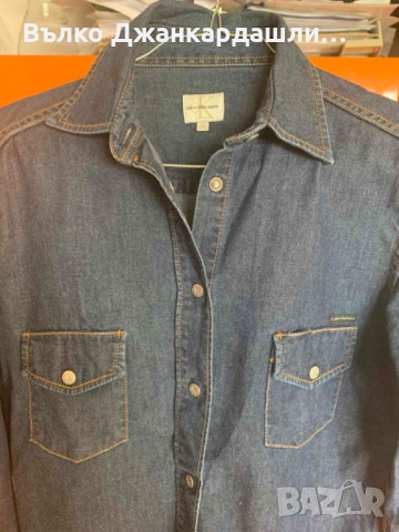 Риза деним Calvin Klein Jeans, размер М, снимка 6 - Ризи - 53768571