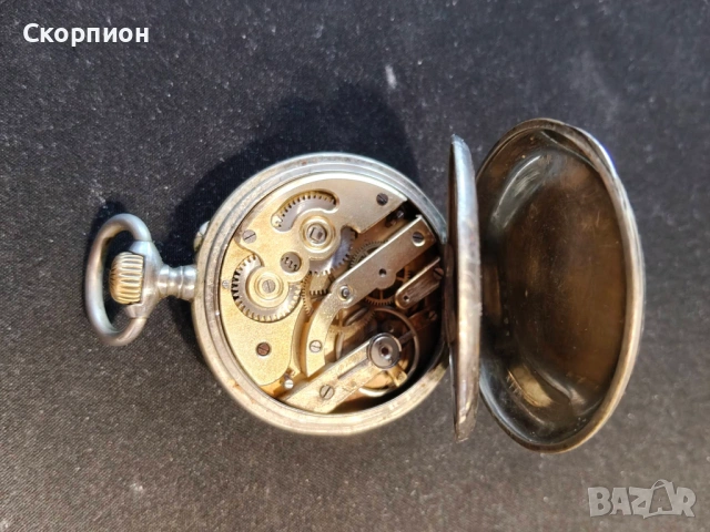 Швейцарски джобен часовник с посребрени капаци 1905г. - 10 РУБИНА - ПРОМОЦИЯ, снимка 10 - Джобни - 50521710