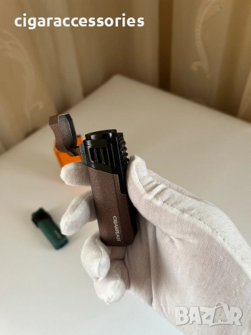 Запалка за пури с 4 турбо пламъка и пънч - 2 цвята, снимка 10 - Запалки - 52800336