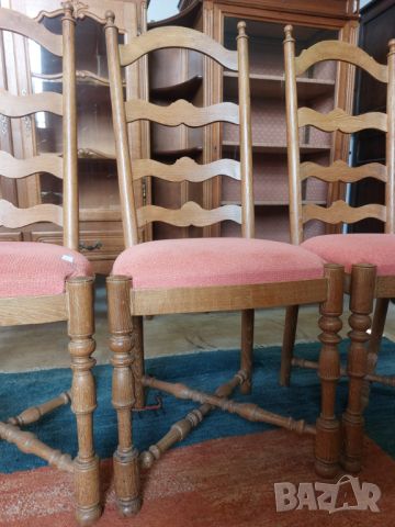 6 броя трапезни столове от бял дъбов масив, снимка 3 - Столове - 45339976