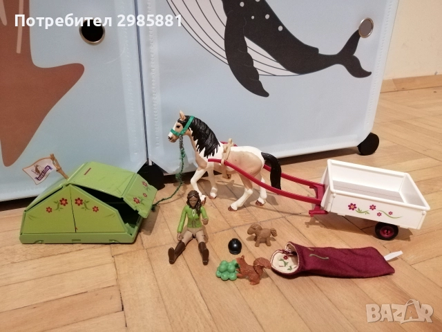 Schleich Horse Club комплект приключение с кон, ездачка, палатка, катеричка, конче