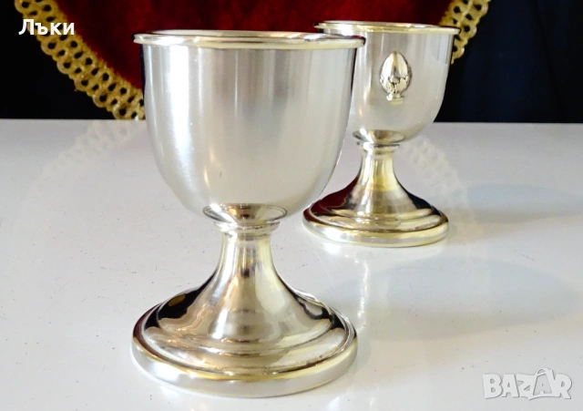 Посребрена чаша,коктиера,релефен лешник. , снимка 5 - Антикварни и старинни предмети - 53977778