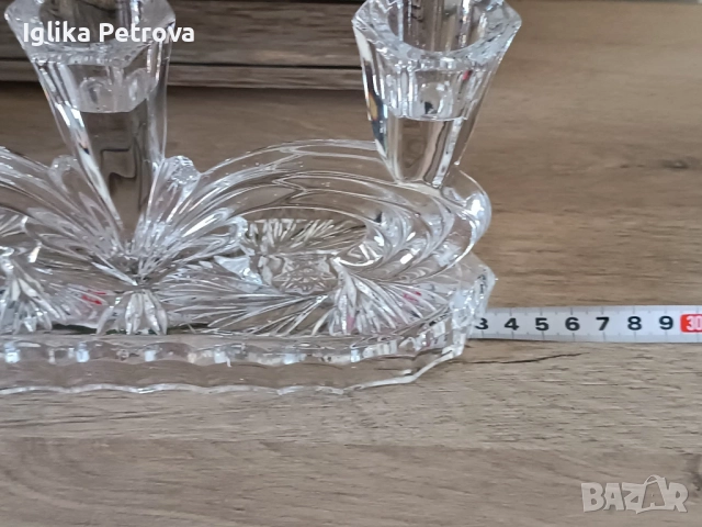 Кристален свещник -Бохемия , снимка 13 - Антикварни и старинни предмети - 52713823