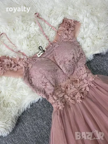 Дамска рокля с тюл и дантела Различни цветове , снимка 4 - Рокли - 50414565