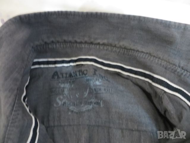 Мъжка риза с къс ръкав от лен Atlantic Inc, снимка 5 - Ризи - 46410035