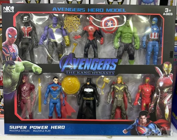 Комплект 10 фигурки с оръжия Avengers Spiderman, Непобедимите