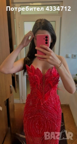 Абитуриентска рокля червена , снимка 3 - Рокли - 53489510