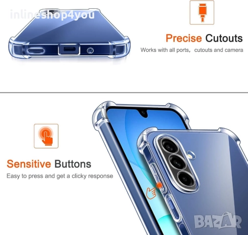 Прозрачен Силиконов Удароустойчив Кейс за Samsung Galaxy A17, снимка 3 - Калъфи, кейсове - 51635983