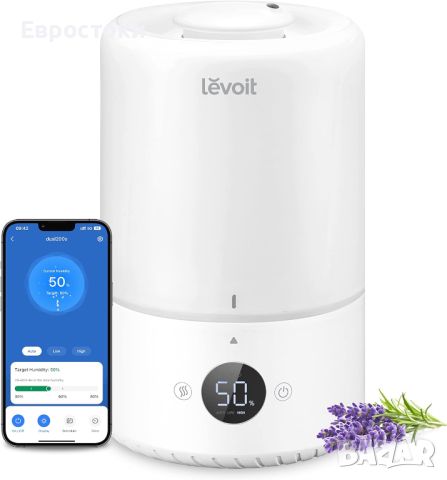 LEVOIT Smart Cool Mist Top Fill овлажнител, за спалня със сензор, снимка 1 - Овлажнители и пречистватели за въздух - 46773208