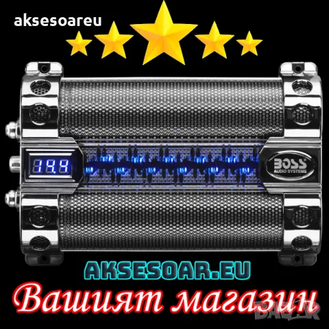 Кондензатор за усилвател за музика за кола 8 фарада с цифров дисплей BOSS Audio Systems CAP8 8 Farad, снимка 1 - Аксесоари и консумативи - 47366334