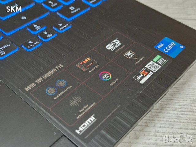 i5|RTX3050|16RAM|512GB SSD|IPS 144Hz лаптоп TUF asus laptop gaming гейминг, снимка 6 - Лаптопи за игри - 52670007