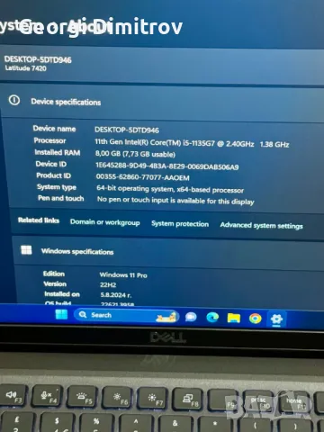 Dell Latitude 7420 I5 1135G7/8RAM/256SSD, снимка 4 - Лаптопи за работа - 47115483