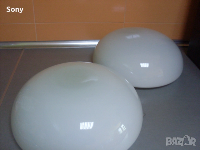 Стари български стъклени плафони, аплици за таван- комплект 2бр., снимка 12 - Антикварни и старинни предмети - 52682073