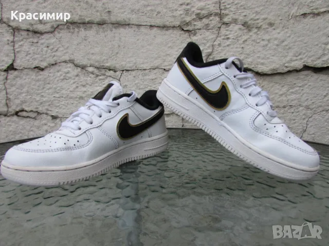 Детски маратонки Nike Force 1 LV8 PS ' Black-Metallic Gold', снимка 6 - Детски маратонки - 48577169