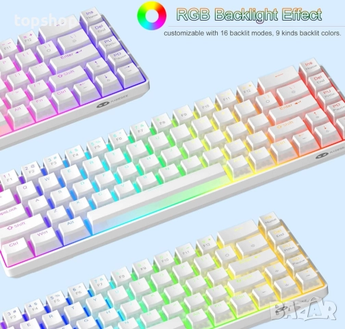 Чисто нова MageGee MK-Box Мини преносима механична геймърска клавиатура, 65% оформление..., снимка 6 - Клавиатури и мишки - 51995033