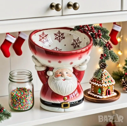 Молд кашпа дядо Коледа с купа, снимка 2 - Форми - 51742447