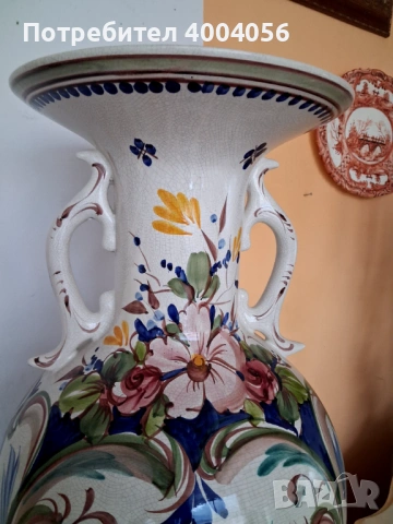 Голяма ваза, снимка 3 - Антикварни и старинни предмети - 53574179