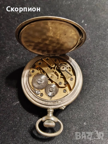 Швейцарски джобен часовник с посребрени капаци - AERA - 6 РУБИНА, снимка 13 - Джобни - 50501131