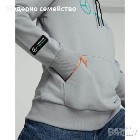 Мъжко спортно горнище puma x mercedes amg petronas f1 logo motorsport hoodie grey, снимка 3 - Блузи - 46788600