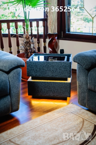 Смарт Шкаф SENSOR GLOW - безжично зареждане, Bluetooth стерео тонколона 20W, USB-A & USB-C, LED 