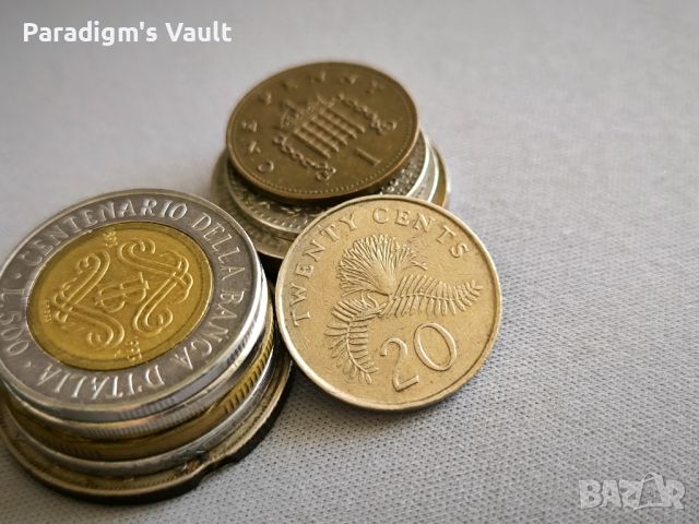 Mонета - Сингапур - 20 цента | 1991г., снимка 1 - Нумизматика и бонистика - 45481140
