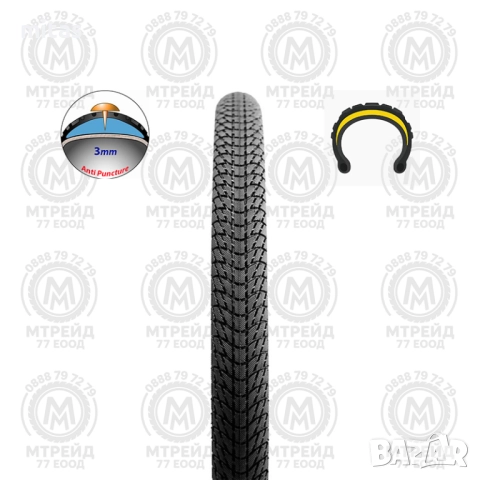 Въшна вело гума CONCOURS (20x1.75) (24x1.95), Защита от спукване - 3mm, снимка 3 - Части за велосипеди - 51604385