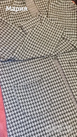 Модерна жилетка-палто с качулка в десен Пепит (Houndstooth) – Универсален размер, снимка 5 - Сака - 53729915