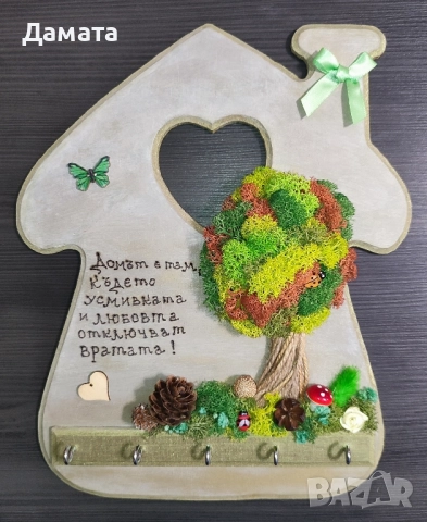 Къщички за ключове със скандинавски мъх , снимка 2 - Декорация за дома - 52172743