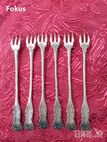 Стари антикварни посребрени вилички W.F. Rogers около 1890 г, снимка 4 - Антикварни и старинни предмети - 53738306